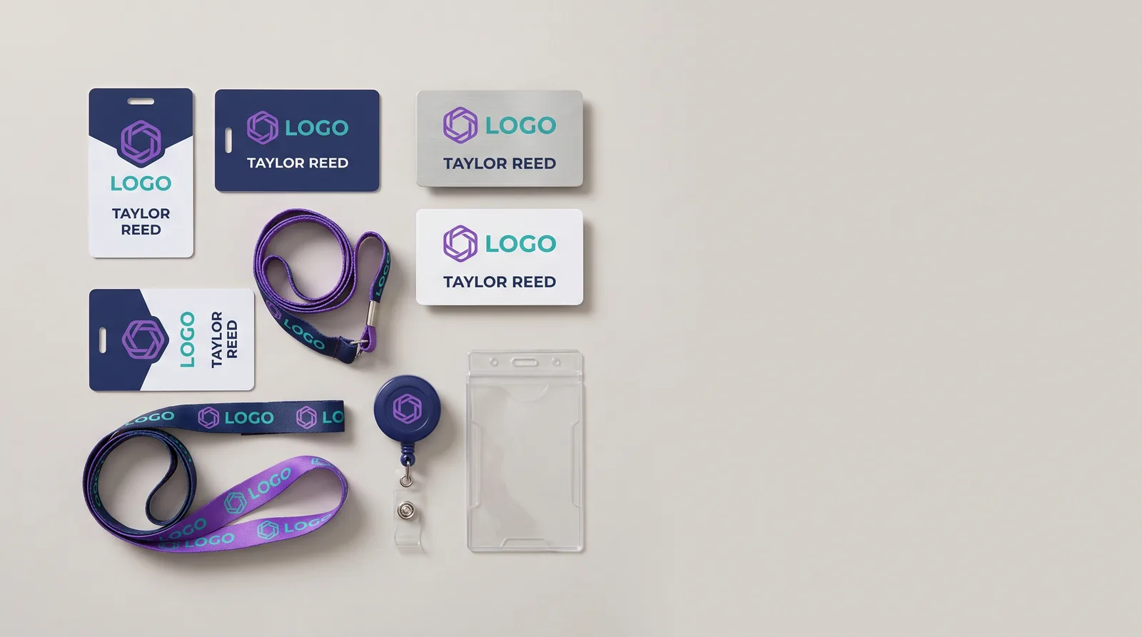 Custom PVC ID badges, name badges, badge reels, and holders printed by Badge Connection